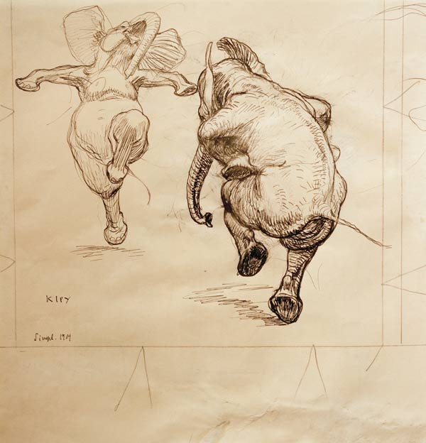 Zwei tanzende Elefanten od Heinrich Kley