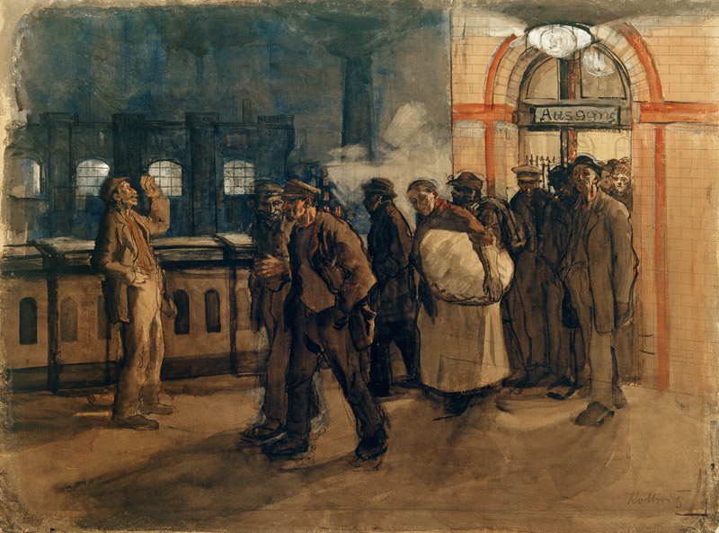 Heimkehrende Arbeiter am Lehrter Bahnhof od Käthe Kollwitz