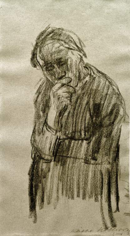 Standing woman, her head supported on her right hand od Käthe Kollwitz