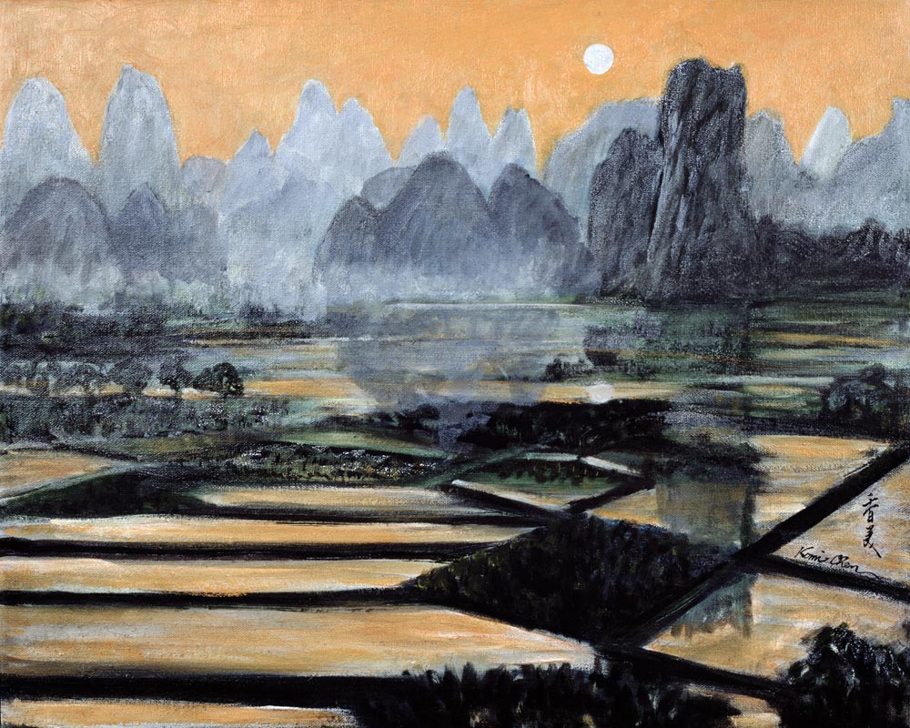 The Setting Sun, 1996 (oil on canvas)  od Komi  Chen