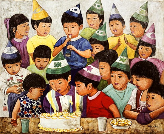 Happy Birthday, 1994 (gouache on silk)  od Komi  Chen