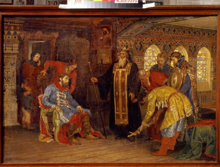 The invitation of the prince Pozharsky to rule over armies for Liberation of Moscow od Konstantin Apollonowitsch Sawizki