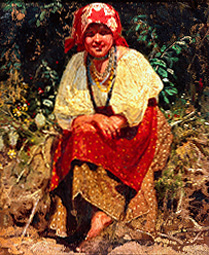 Young girl from Weissrussland (study to the painting 'Anushka') od Konstantin Apollonowitsch Sawizki