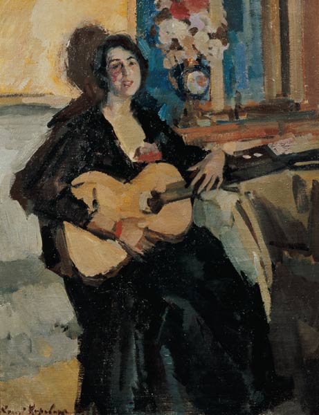 Lady with a guitar od Konstantin Alexejewitsch Korowin