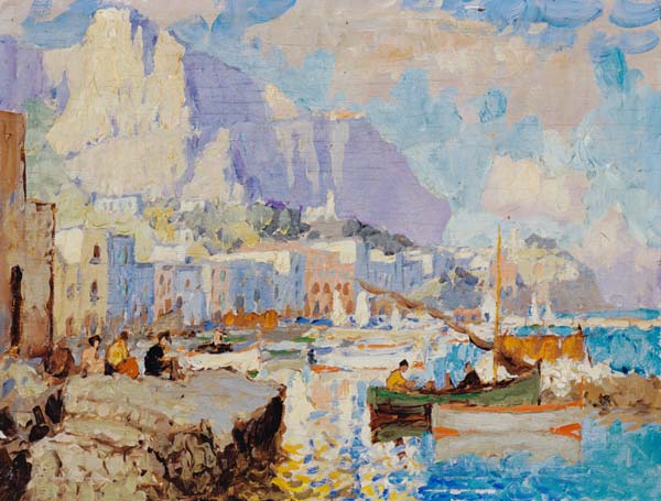 Capri Seascape (oil on panel) od Konstantin Ivanovich Gorbatov