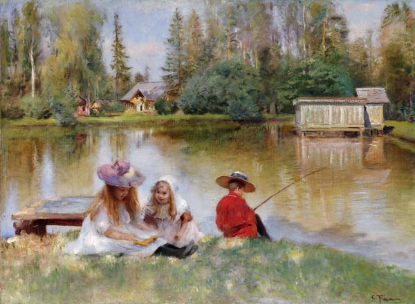 Children by the Lake od Konstantin Jegorowitsch Makowski