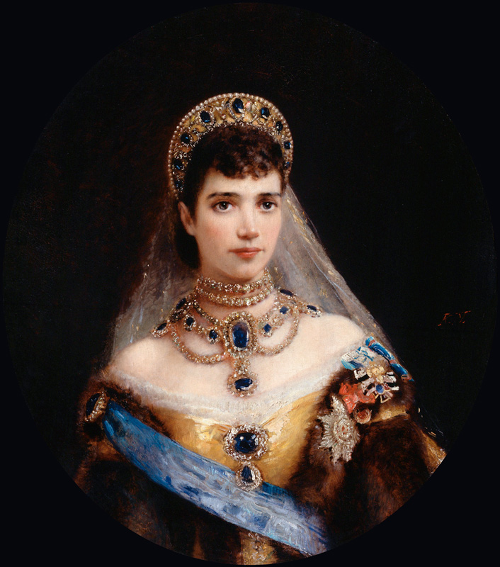Portrait of Empress Maria Feodorovna, Princess Dagmar of Denmark (1847-1928) od Konstantin Jegorowitsch Makowski