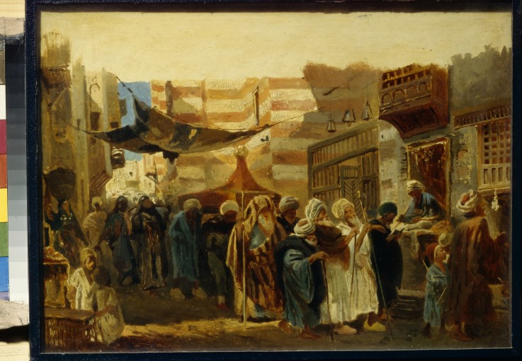 A funeral ceremony in Cairo od Konstantin Jegorowitsch Makowski