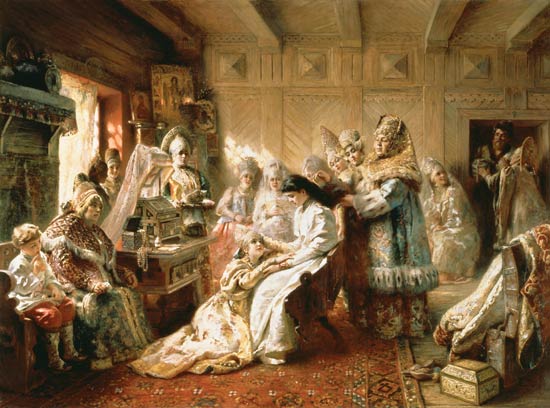 Marriage preparations od Konstantin Jegorowitsch Makowski