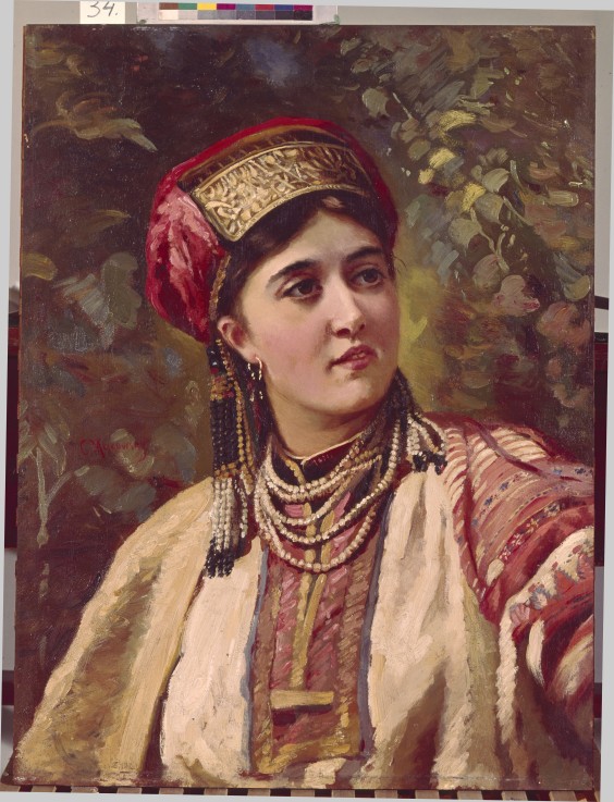 Girl in Traditional Dress od Konstantin Jegorowitsch Makowski