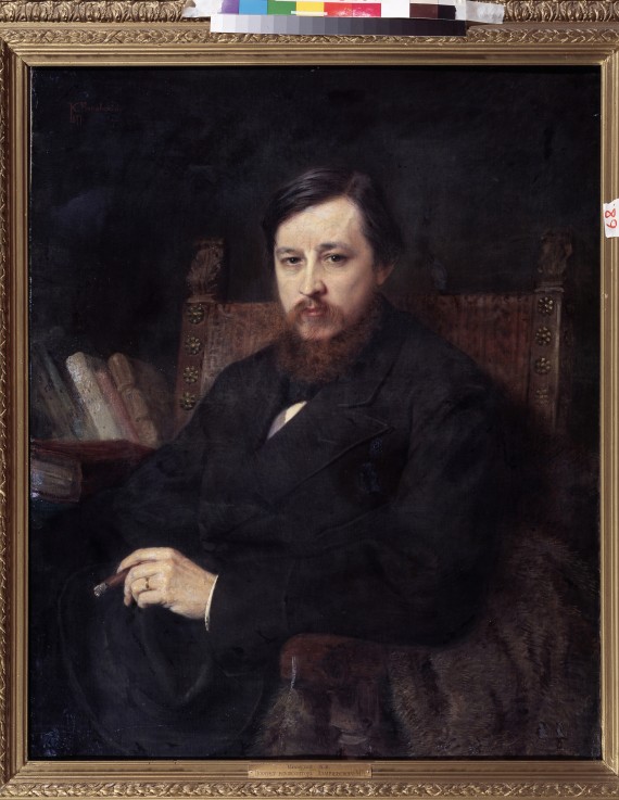 Portrait of the composer Mikhail P. Azanchevsky (1839-1881) od Konstantin Jegorowitsch Makowski