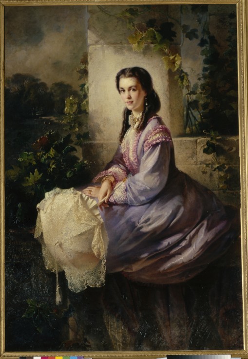 Portrait of Countess S.L. Stroganova od Konstantin Jegorowitsch Makowski