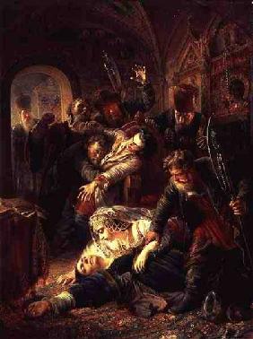 Hired Assassins Killing Tzar Boris Fyodorevich Godunov's Son