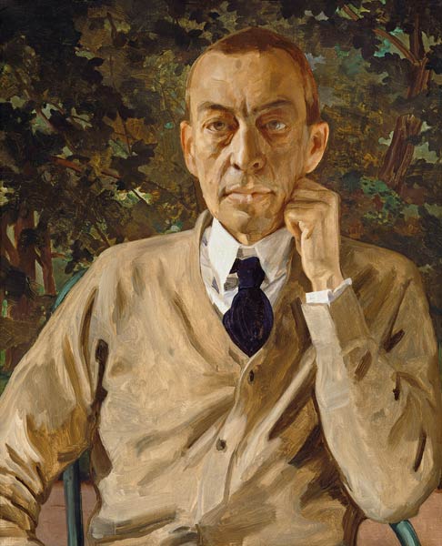 Portrait of the composer Rachmaninow. od Konstantin Somow
