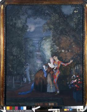 Harlequin and a Lady