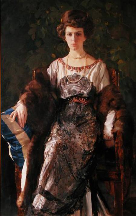 Portrait of Ewfimia Nosova od Konstantin Somow