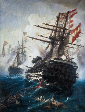 The liner emperor in the naval battle of Lissa.