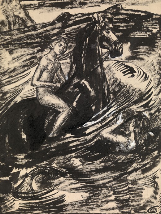 Illustration for "The Princess of the Tide" by Mikhail Lermontov od Kosjma Ssergej. Petroff-Wodkin
