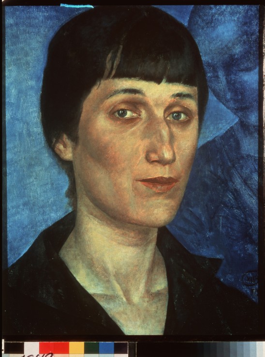 Portrait of the Poetess Anna Akhmatova (1889-1966) od Kosjma Ssergej. Petroff-Wodkin