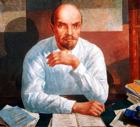 Portrait of Vladimir Ilyich Lenin (1870-1924) od Kosjma Ssergej. Petroff-Wodkin