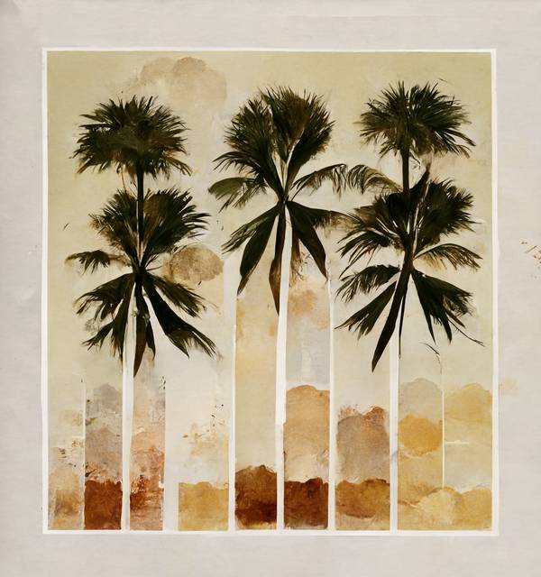 Drei Palmen od Kunskopie Kunstkopie