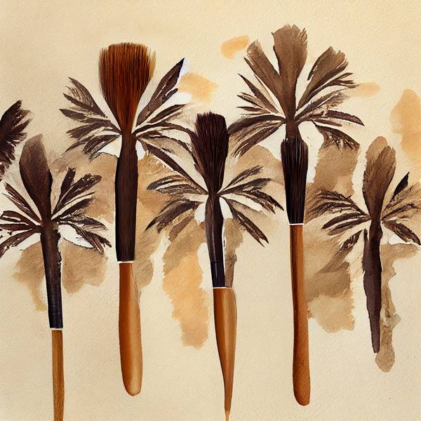 Palmen und Pinsel Nummer 2 od Kunskopie Kunstkopie