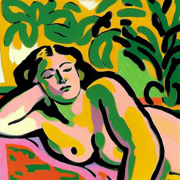 Sleeping woman - inspired by Matisse od Kunskopie Kunstkopie