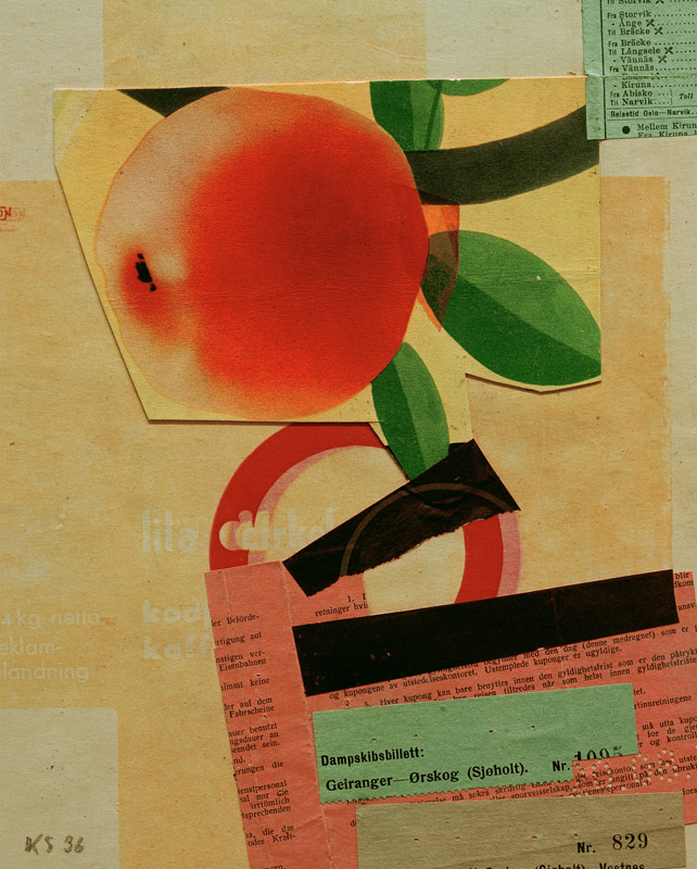 Ohne Titel (Mit rotem Apfel) od Kurt Schwitters
