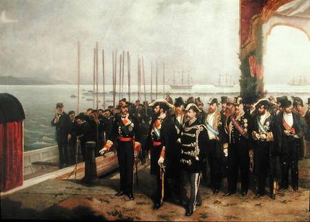 Embarkation of Amadeo I (1845-90) of Savoy for Spain od L. Alvarez