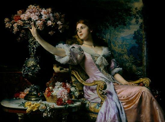 Lady with Flowers od Ladislaw von Czachorski