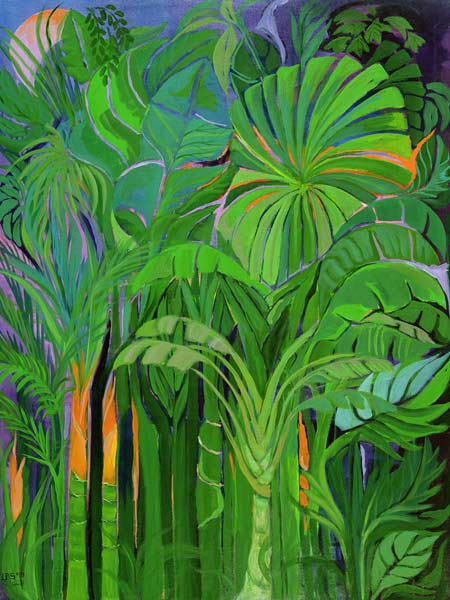 Rain Forest, Malaysia, 1990 (acrylic on canvas)  od Laila  Shawa
