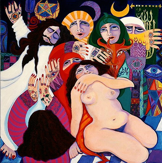 Exorcism "The Zar", 1992 (acrylic on canvas)  od Laila  Shawa