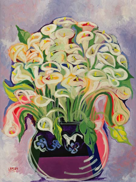 Lilies, 1989 (acrylic on canvas)  od Laila  Shawa