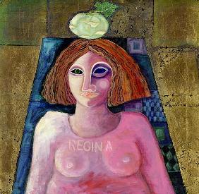Regina, 2004 (acrylic & metal leaf on canvas) 