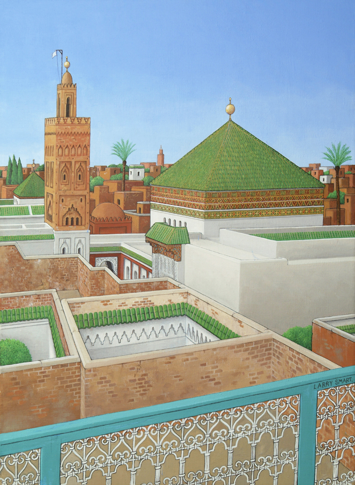 Rooftops, Marrakech (acrylic on linen)  od Larry  Smart