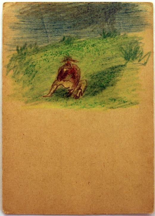 Ohne Titel (Auf Wiese sitzender Mann)  od László Moholy-Nagy