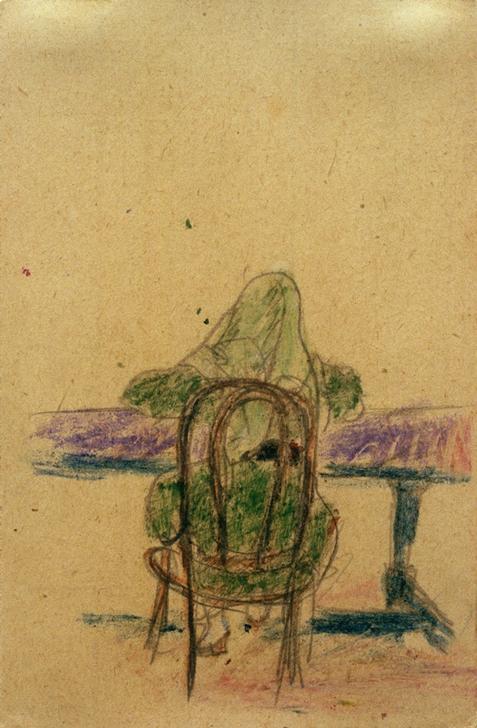 Ohne Titel (Mädchen am Tisch sitzend, von hinten)  od László Moholy-Nagy