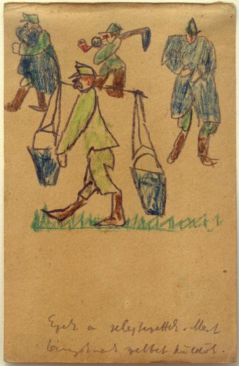 Ohne Titel (Soldat, Wassereimer tragend) od László Moholy-Nagy