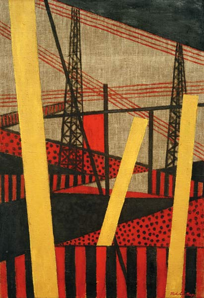 Radio und Eisenbahnlandschaft od László Moholy-Nagy