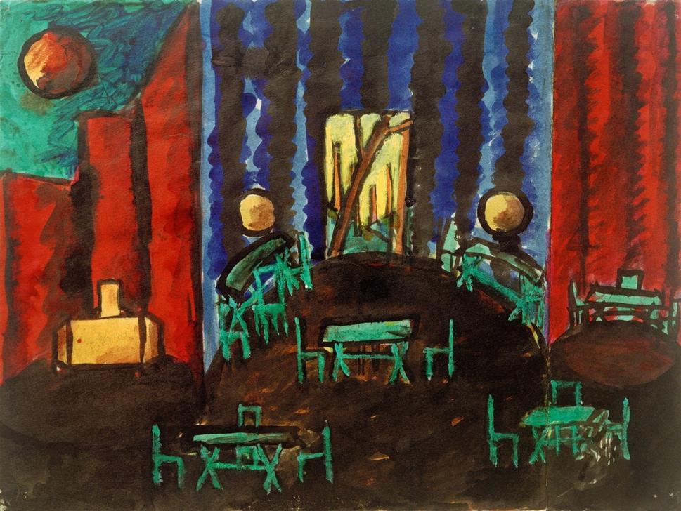 Saal mit zwei Nischen, 1. Akt, 2. Szene. od László Moholy-Nagy