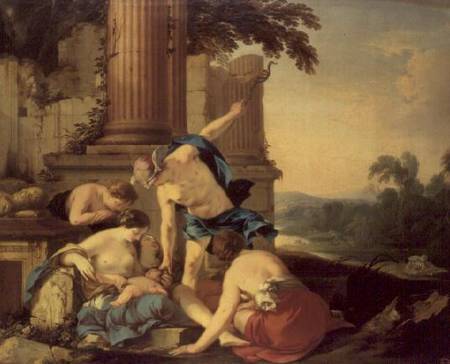 Mercury Entrusts Bacchus to the Care of the Nymphs od Laurent de La Hire or La Hyre