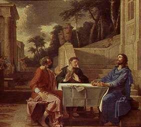 Christ and the disciples in Emmaus.