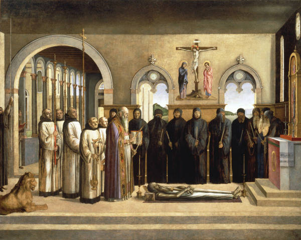 L.Bastiani / Funeral of St. Jerome od Lazzaro Bastiani