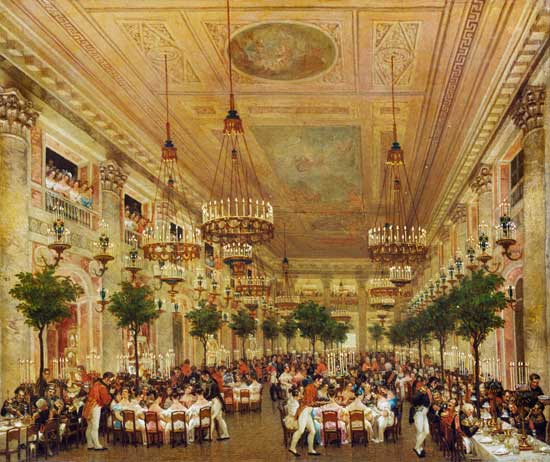 Feast at the Tuileries to Celebrate the Marriage of Leopold I (1790-1865) to Princess Louise of Orle od Le Baron Attalin