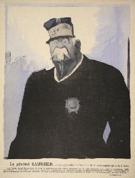 General Saussieur, former Generalissimo, member of War Counil, illustration from Lassiette au Beurre
