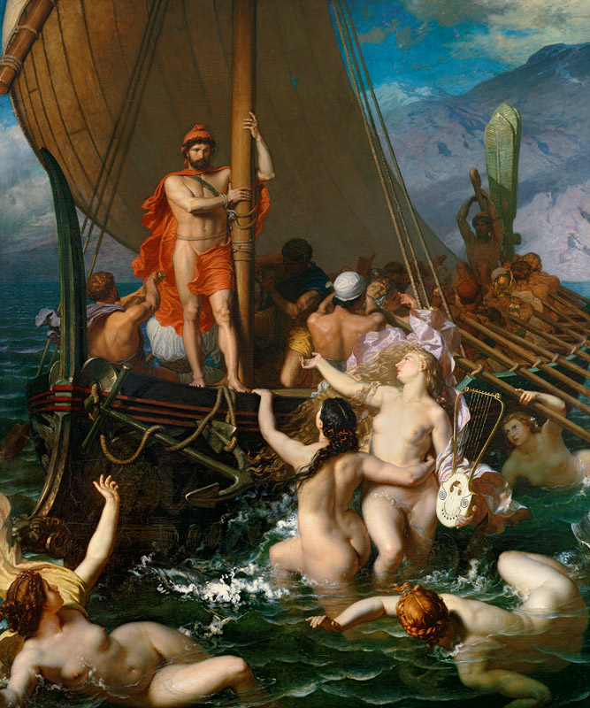 Ulysses and the Sirens (detail of 154170) od Leon-Auguste-Adolphe Belly