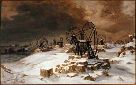 Pits at Gentilly in the Snow od Leon Auguste Melle