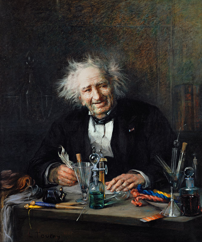 Portrait of Michel-Eugene Chevreul (1786-1889) od Leon Auguste Tourny