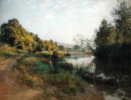 The Banks of the Marne, Return of the Fisherman od Leon Augustin Lhermite