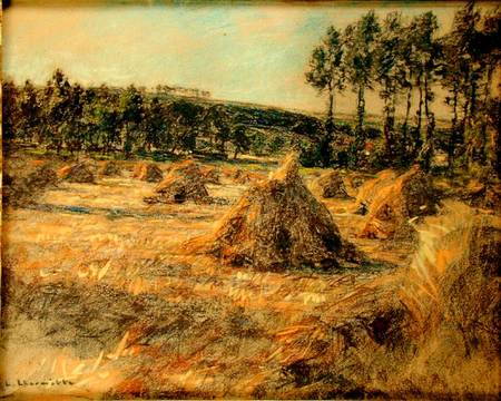 Haystacks in Sunset od Leon Augustin Lhermite